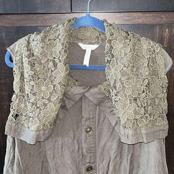 Matilda Jane Ambitious You Army Green Floral Cape Vest XXL - Picture 3 of 5